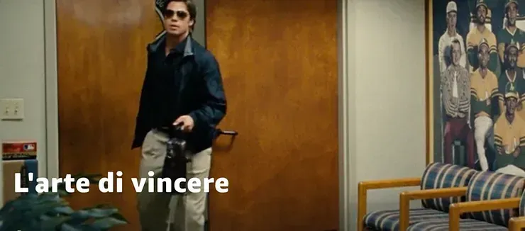 Moneyball poster, film on using data to build a baseball team